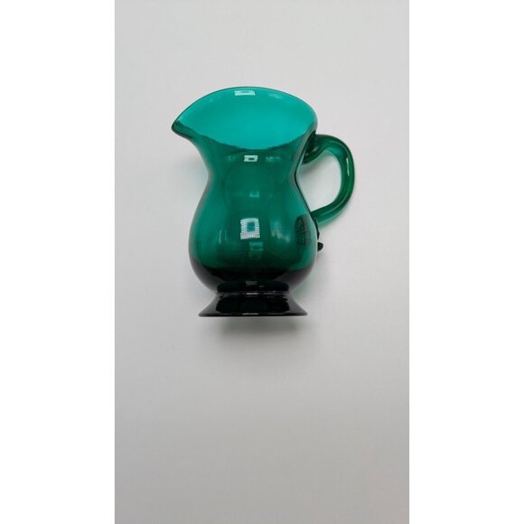 Metropolitan Museum Art Erickson Glass Saratoga Green Creamer Pitcher Vintage - Picture 9 of 9